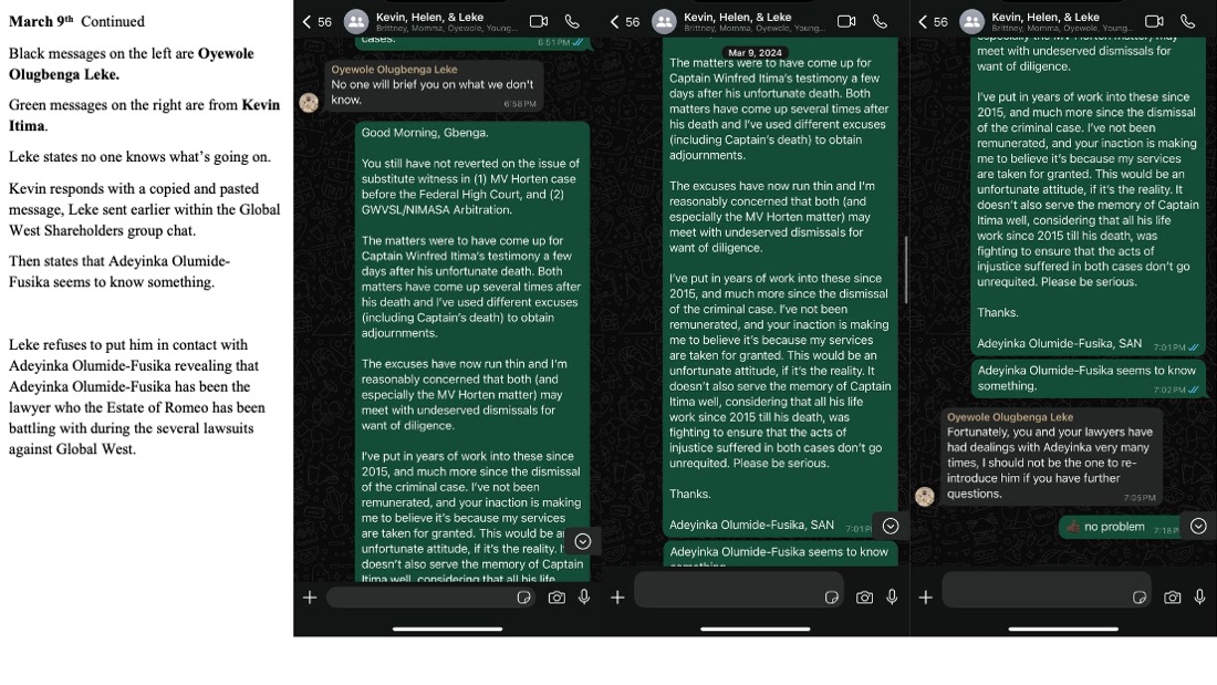 March 9th 2024 Initial Engagement From Leke To Estate of Romeo